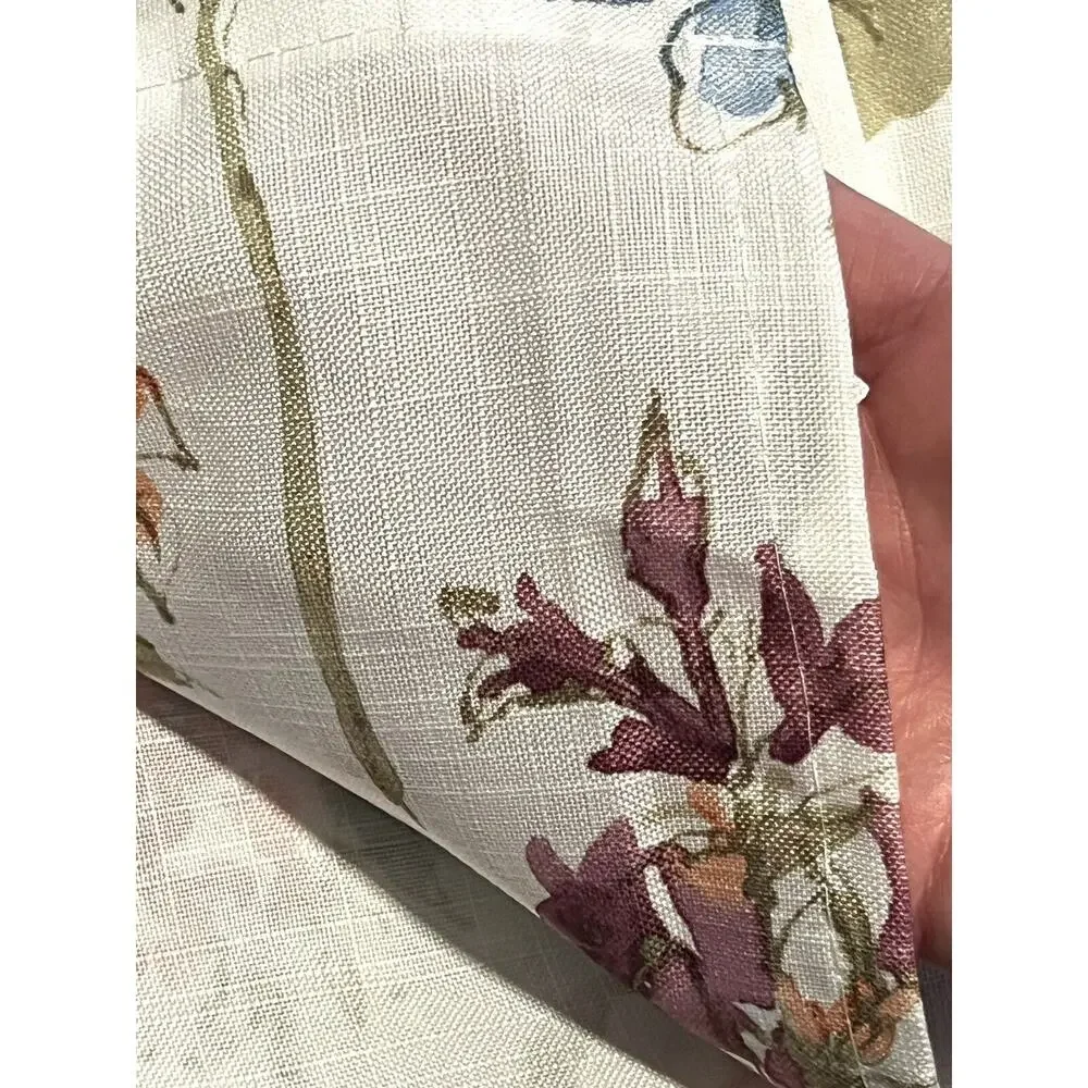 LAURA ASHLEY Wild Meadow Floral Window Curtains 2 Panels 38x96” Orange Blue Pink